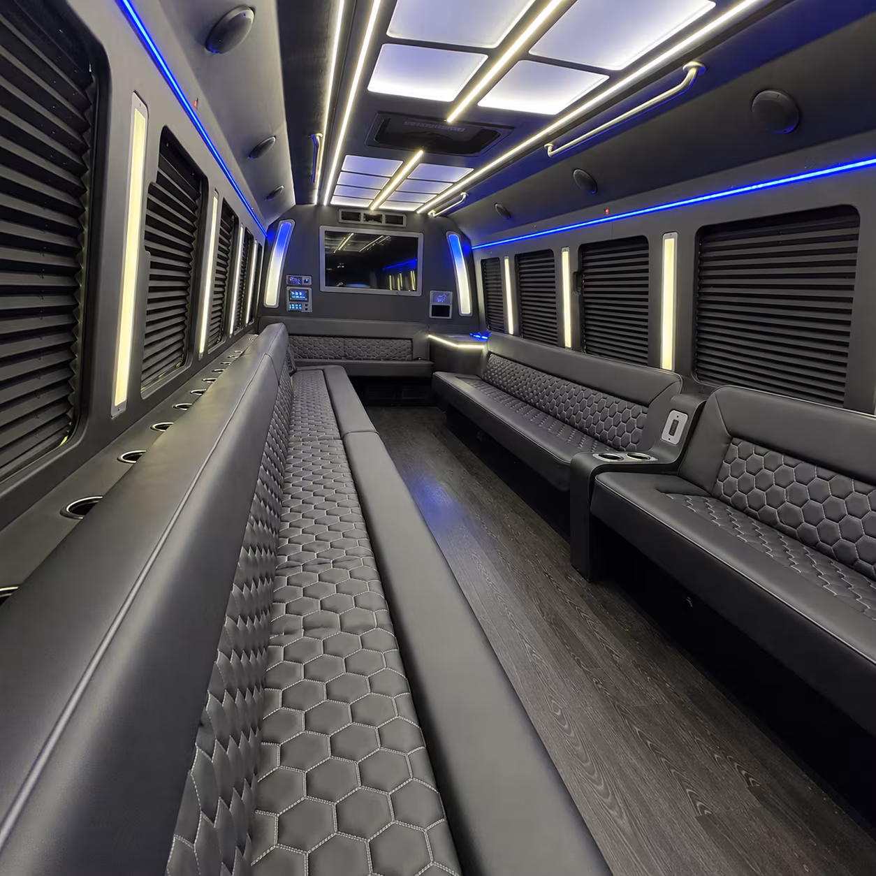 rancho cordova party bus rental interior